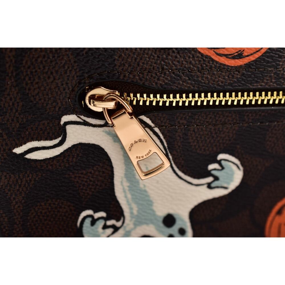 Coach Rowan Satchel Bag In Signature Canvas With Halloween Print NWT Walnut 2025 - Picture 13 of 16